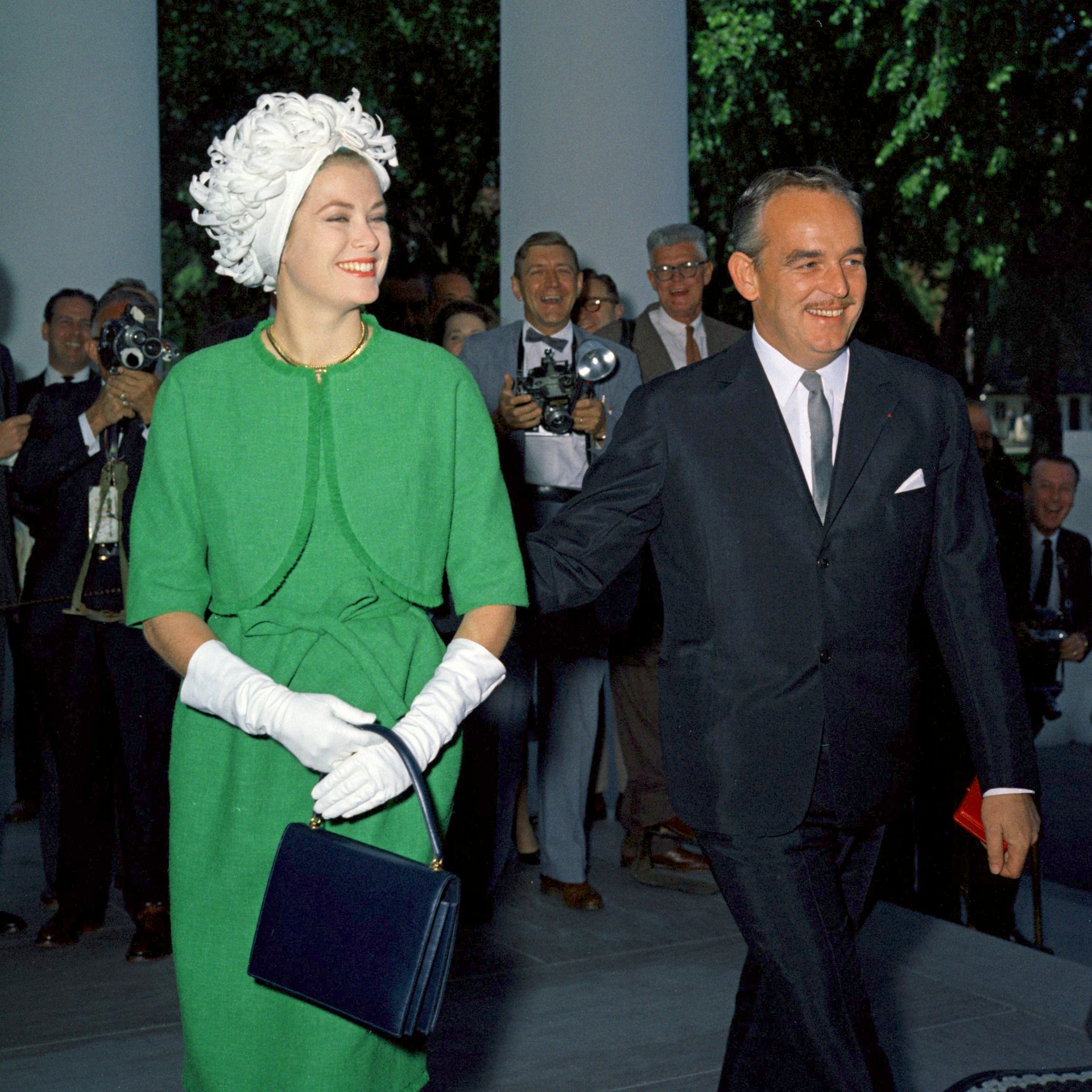 Le prince Rainier III et son épouse Grace à la Maison Blanche, Washington, 1961. Domaine Public